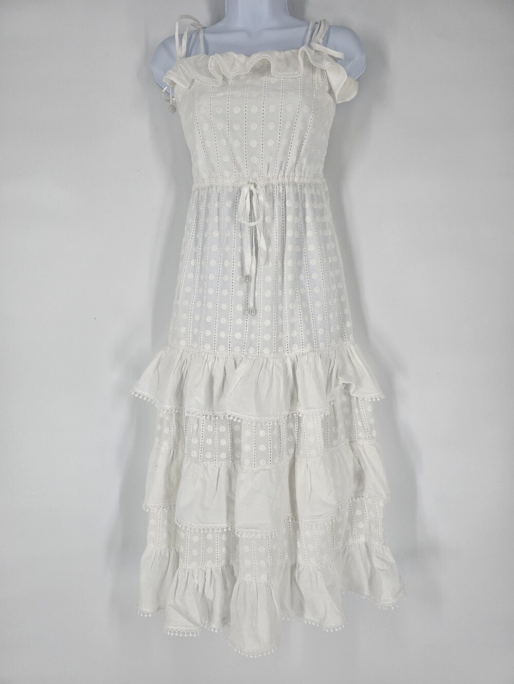 Waimari Romano Cotton Midi Dress White Size S